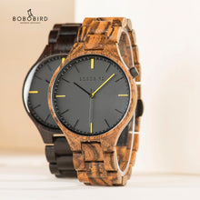 Load image into Gallery viewer, Relogio Masculino BOBO BIRD Wood Watch Men Top Luxury Brand Wrist Watches Male Clock in Wooden Gift box Great Gifts for Him OEM