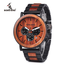 Load image into Gallery viewer, BOBO BIRD Wooden Men Watches Relogio Masculino Top Brand Luxury Stylish Chronograph Military Watch Great Gift for Man OEM
