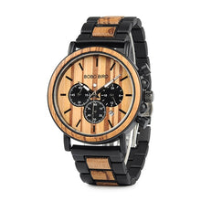 Load image into Gallery viewer, BOBO BIRD Wooden Men Watches Relogio Masculino Top Brand Luxury Stylish Chronograph Military Watch Great Gift for Man OEM