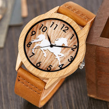 Load image into Gallery viewer, Imitation Wood Watch Men Women Quartz Imitate Wooden Watch Ostrich Deer Man Wristwatch Soft Leather Band Male Wrist Clock Reloj