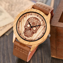 Load image into Gallery viewer, Imitation Wood Watch Men Women Quartz Imitate Wooden Watch Ostrich Deer Man Wristwatch Soft Leather Band Male Wrist Clock Reloj