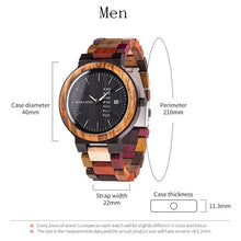 Load image into Gallery viewer, BOBO BIRD Couple watch Luxury Brand Wood Timepieces Week Date Display Quartz Watches for Men Women Great Gift Dropshipping OEM