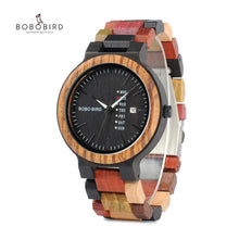 Load image into Gallery viewer, BOBO BIRD Couple watch Luxury Brand Wood Timepieces Week Date Display Quartz Watches for Men Women Great Gift Dropshipping OEM