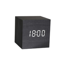 Load image into Gallery viewer, Alarm Clock LED Wooden Watch Table Voice Control Digital Wood Despertador USB/AAA Powered Electronic Desktop Clocks