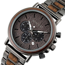 Load image into Gallery viewer, BOBO BIRD Wood Men Watch Relogio Masculino Top Brand Luxury Stylish Chronograph Military Watches Timepieces in Wooden Gift Box
