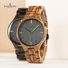 Load image into Gallery viewer, Relogio Masculino BOBO BIRD Wood Watch Men Top Luxury Brand Wrist Watches Male Clock in Wooden Gift box Great Gifts for Him OEM
