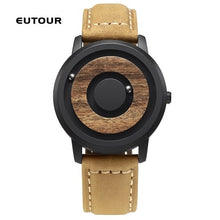 Load image into Gallery viewer, EUTOUR minimalist Novelty Wood Dial Scaleless Magnetic Watch Belt Natural Forest Fashion Men&#39;s Couple Watch
