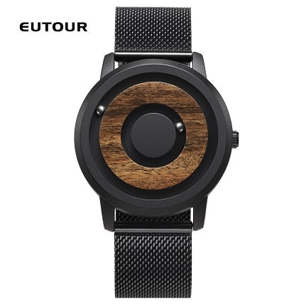 EUTOUR minimalist Novelty Wood Dial Scaleless Magnetic Watch Belt Natural Forest Fashion Men's Couple Watch