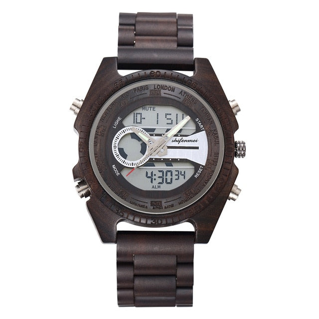 Shifenmei Wood Watch Men Military Sport Wristwatch Mens Quartz Watches Top Brand Luxury Wooden Watch Male Relogio Masculino 2020