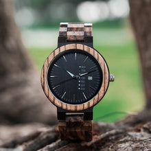 Load image into Gallery viewer, relogio masculino BOBO BIRD Wood Watch Men erkek kol saati Week Display Date Japan Quartz Men&#39; Watches Accept Logo Drop Shipping
