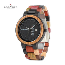 Load image into Gallery viewer, BOBO BIRD Couple watch Luxury Brand Wood Timepieces Week Date Display Quartz Watches for Men Women Great Gift Dropshipping OEM
