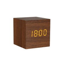 Load image into Gallery viewer, Alarm Clock LED Wooden Watch Table Voice Control Digital Wood Despertador USB/AAA Powered Electronic Desktop Clocks
