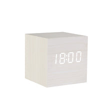 Load image into Gallery viewer, Alarm Clock LED Wooden Watch Table Voice Control Digital Wood Despertador USB/AAA Powered Electronic Desktop Clocks
